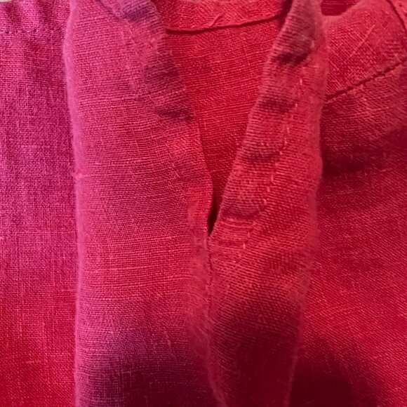 FLAX 100% Linen Watermelon Red Ladies Sleeveless Tank Top - Size L/Large - GUC - Picture 10 of 13